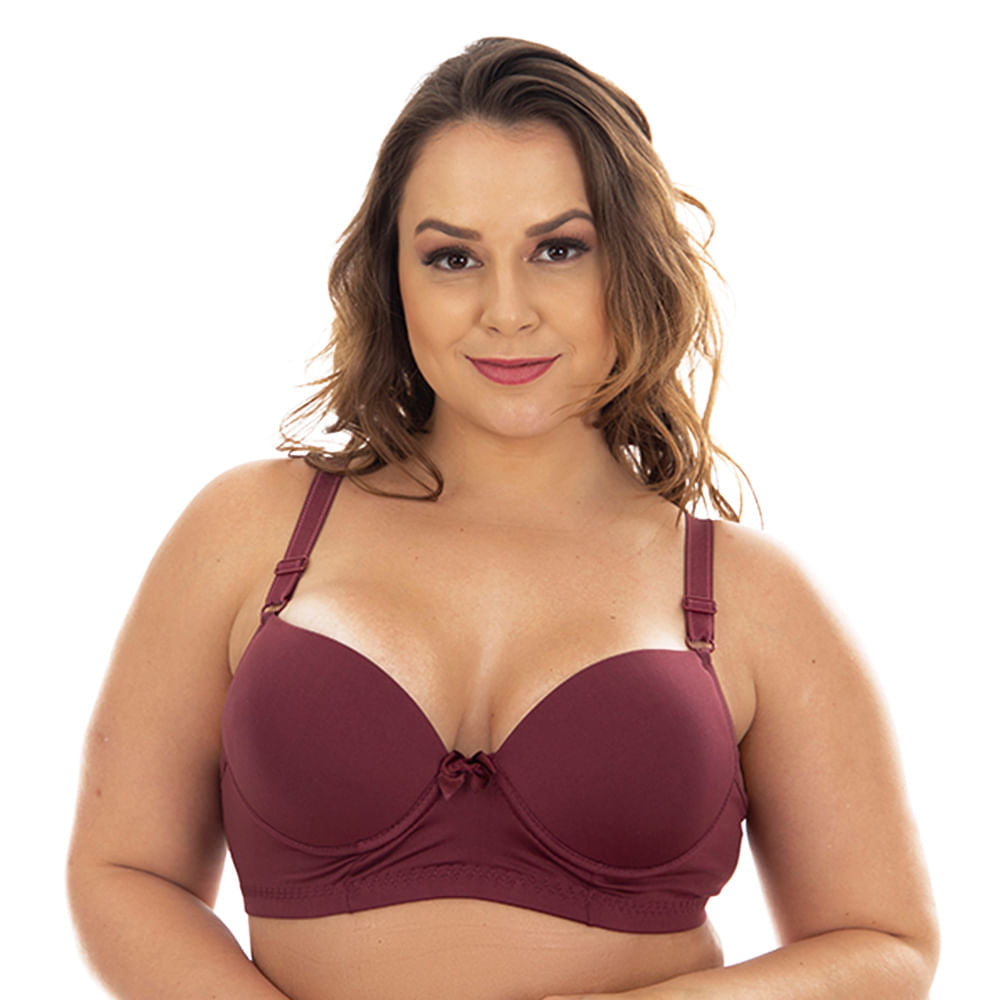 Sutiã Liso com Bojo Plus Size Patitex