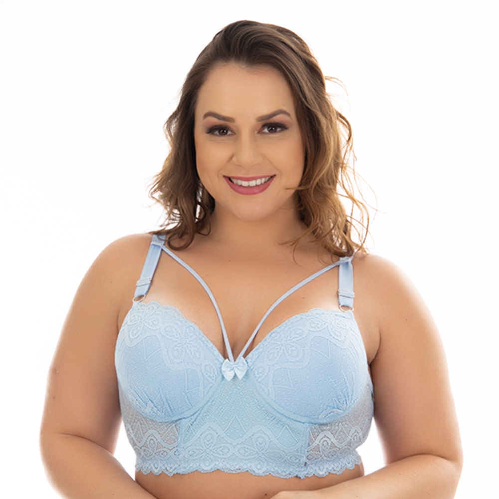 Sutiã Strapp Plus Size em Renda com Bojo e Lacinho Patitex