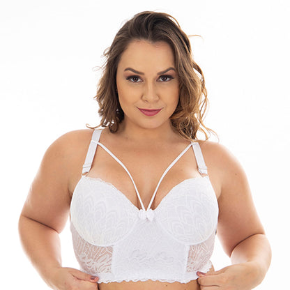 Sutiã Strapp Plus Size em Renda com Bojo e Lacinho Patitex