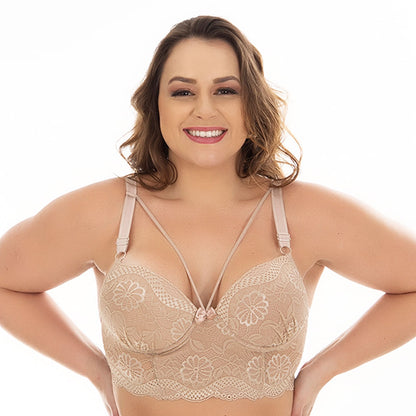 Sutiã Strapp Plus Size em Renda com Bojo e Lacinho Patitex