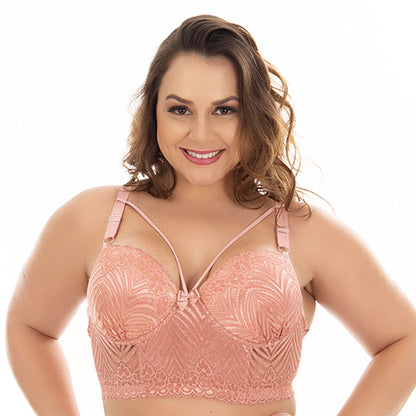 Sutiã Strapp Plus Size em Renda com Bojo e Lacinho Patitex