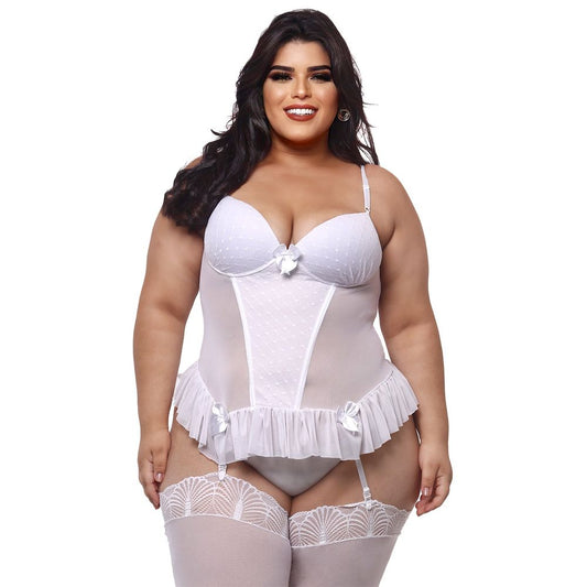 Espartilho Plus Size em Tule com Detalhes de Lacinhos Macler