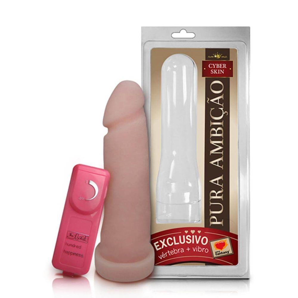 Prótese em Cyber Skin com Vibro Externo e Vértebra Pura Ambição 16x4,5 cm Sexy Fantasy