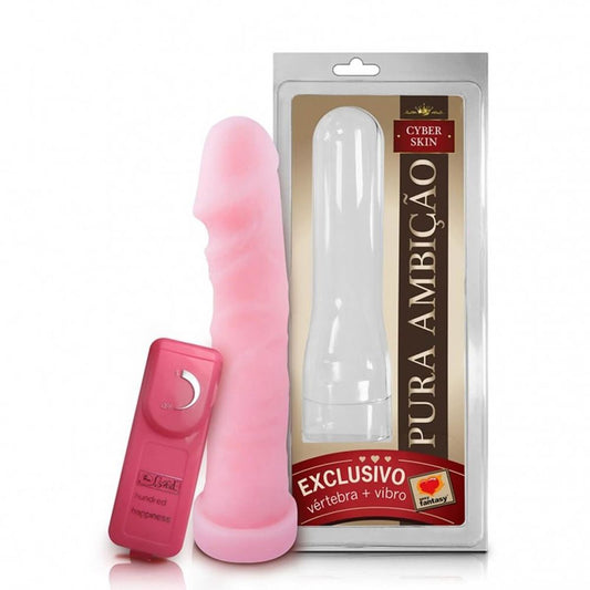 Prótese em Cyber Skin com Vibro e Vértebra Pura Ambição 18x4,5 cm Sexy Fantasy