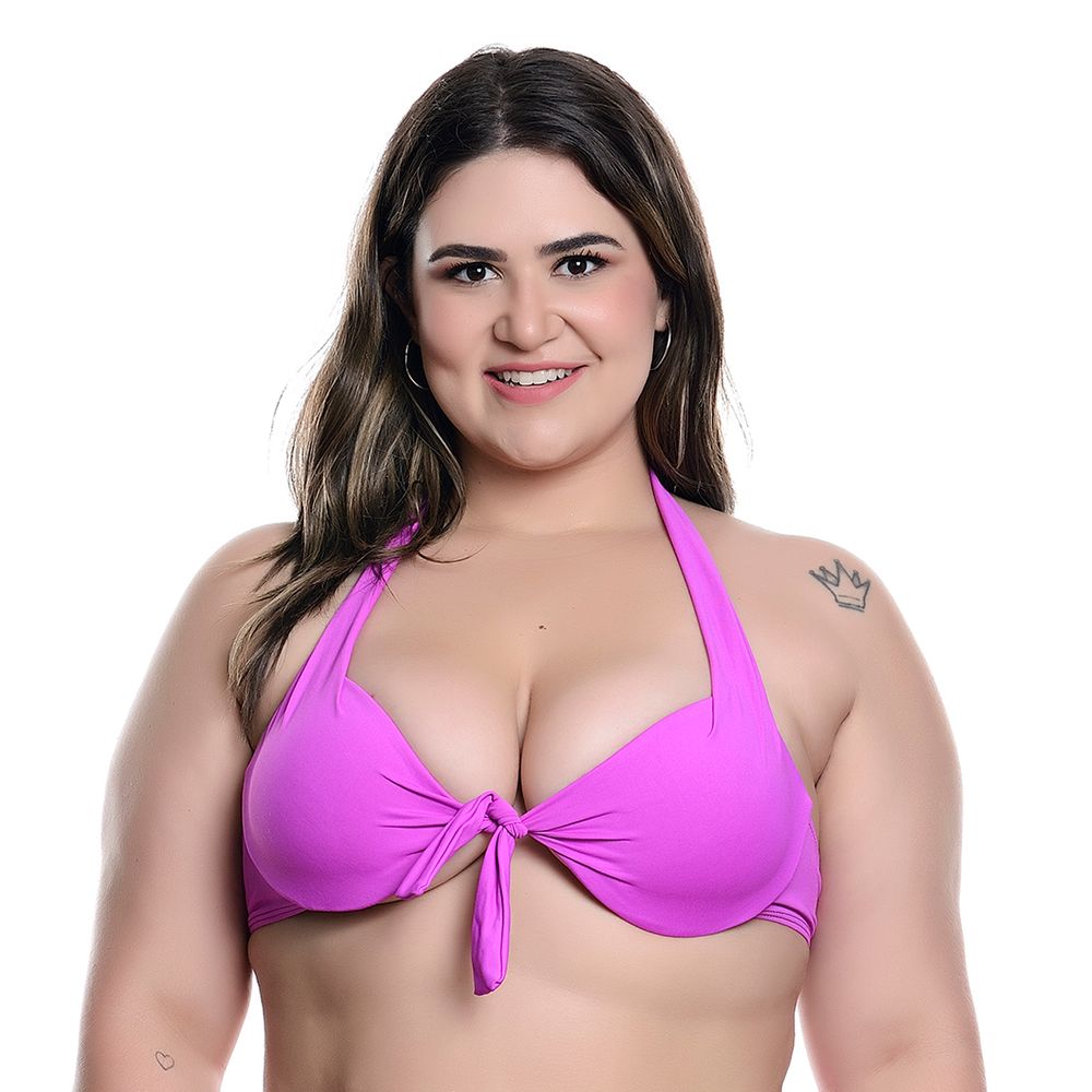 Sutiã Biquíni Lacinho Frente Única em Microfibra Plus Size Hot Love