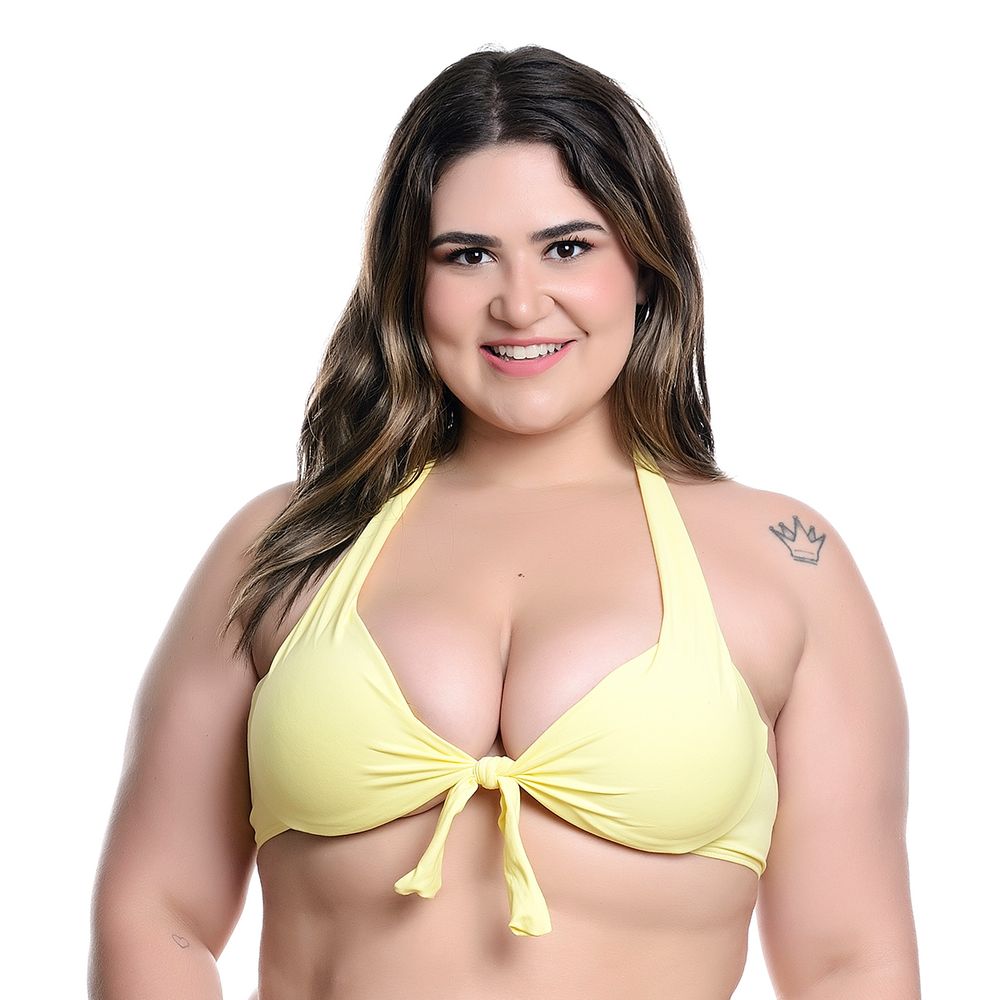 Sutiã Biquíni Lacinho Frente Única em Microfibra Plus Size Hot Love