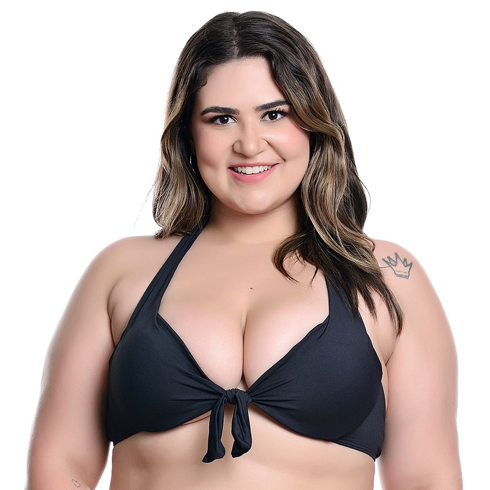 Sutiã Biquíni Lacinho Frente Única em Microfibra Plus Size Hot Love