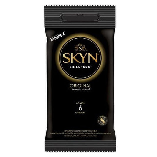 Skyn Sinta Tudo Original Preservativo Lubrificado sem Látex com 6 unidades Blowtex