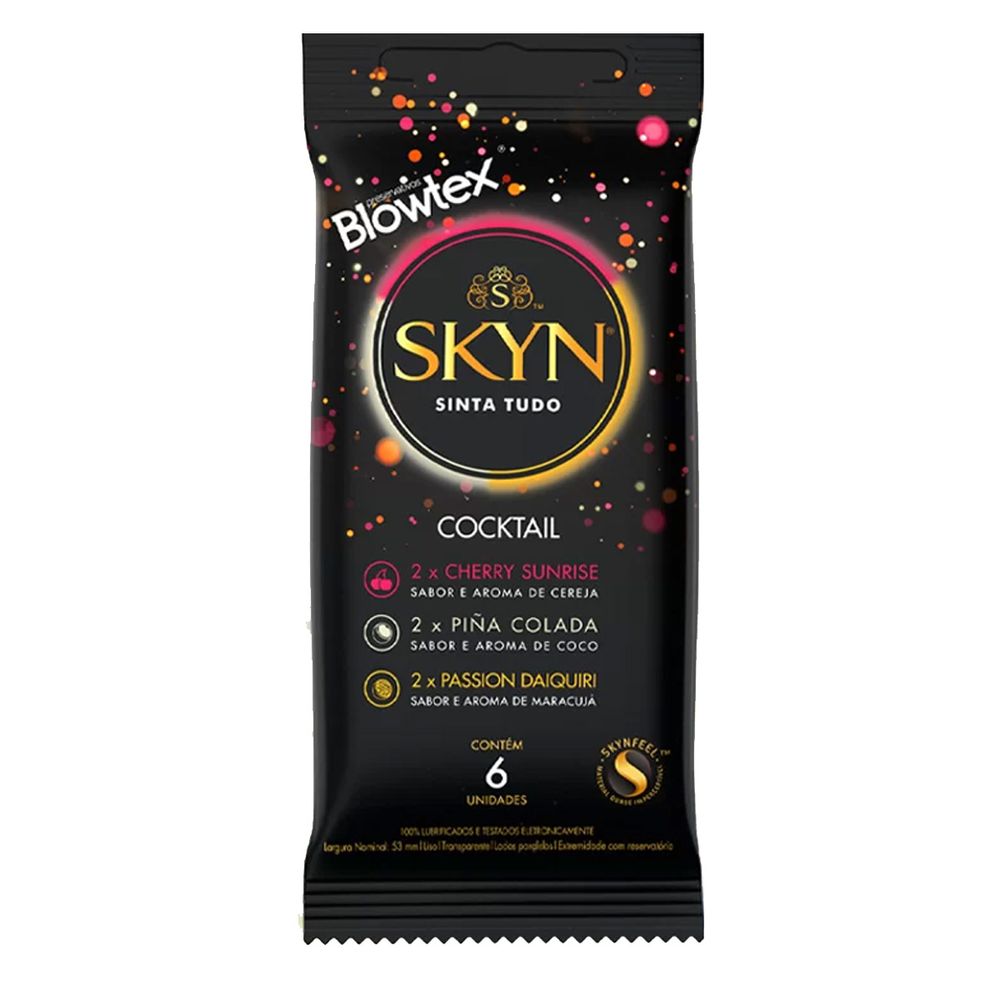 Skyn Sinta Tudo Cocktail Preservativo Aromatizado com 6 unidades Blowtex