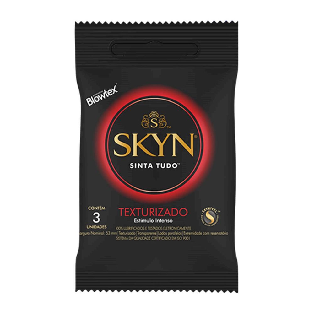 Preservativos Skyn Sinta Tudo Texturizado e Estimulo Intenso 3un Blowtex