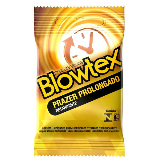 Preservativos Lubrificados Prazer Prolongado Efeito Retardante 3und Blowtex