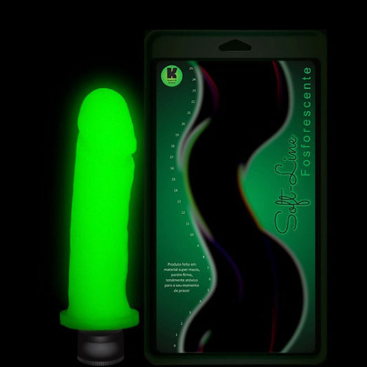 Prótese com Vibrador Interno Fosforescente 17cm x 4 cm