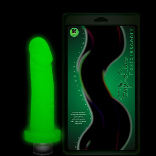 Prótese com Vibrador Interno Fosforescente 16 cm x 3,7 cm