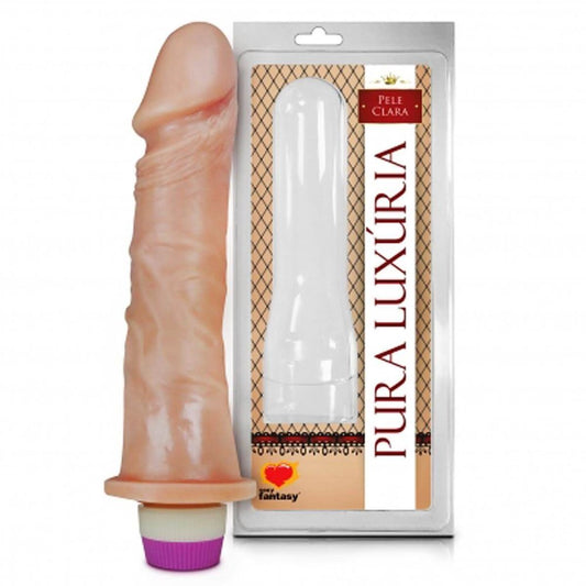 Prótese Pura Luxúria Realístico com Vibro 18x4,4 cm Sexy Fantasy