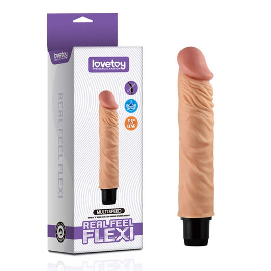 Lovetoy Real Feel Flexi Prótese Flexível com Vibrador Interno 24 x 4,4 cm  Miss Collection