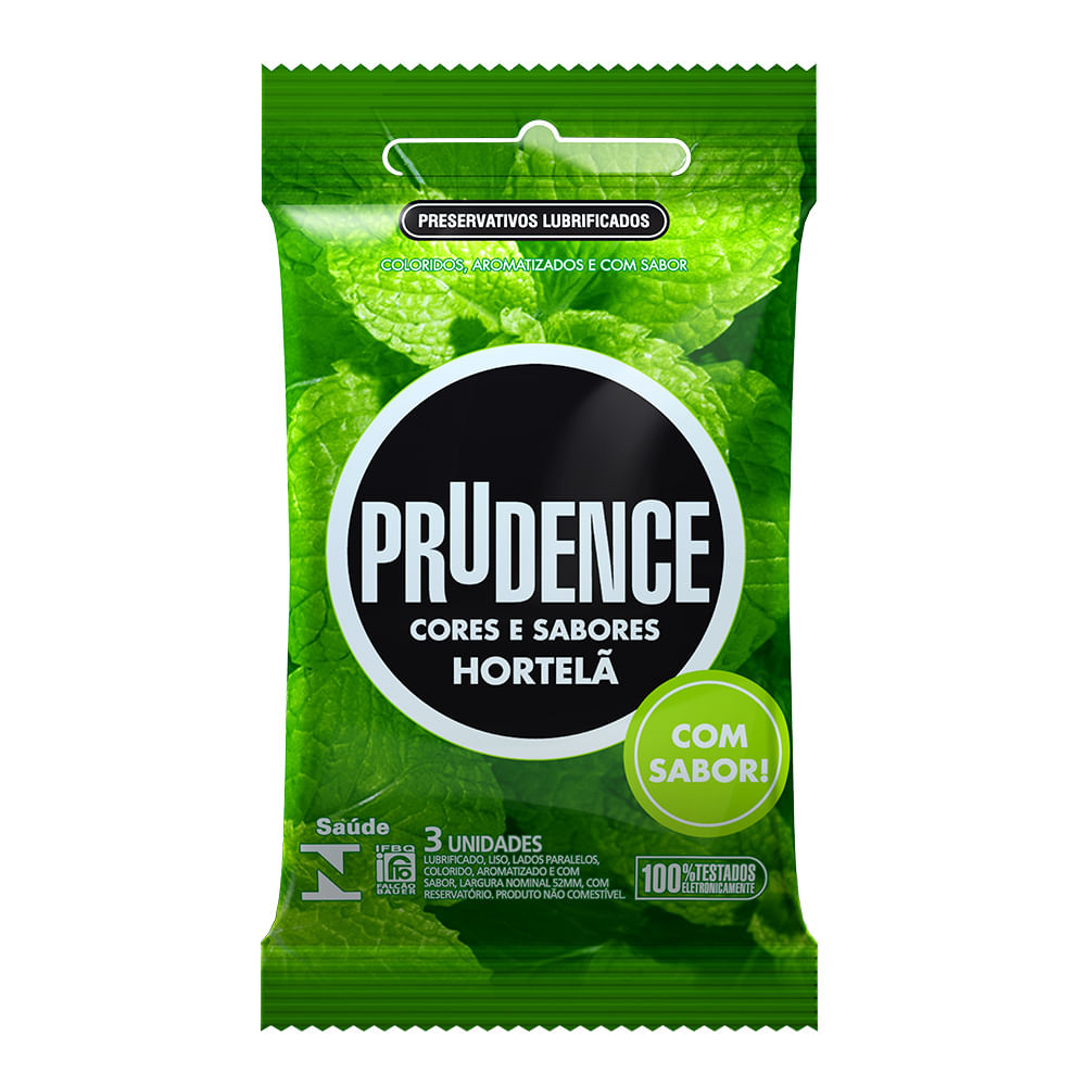 Preservativos Cores e Sabores Hortelã Prudence