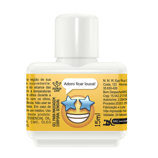 Adoro Ficar Louca! Gel Beijável para Massagem Corporal 15ml Emoji Segred Love