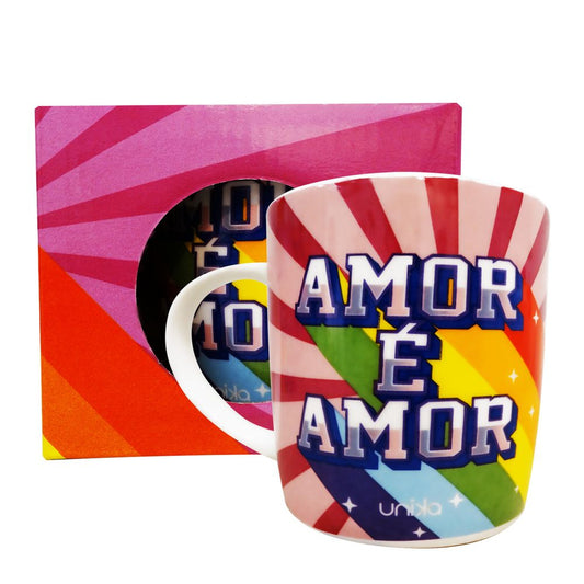 Caneca em Cerâmica Amor É Amor 390 ml Unika