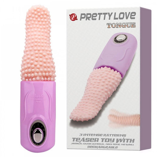 Estimulador Formato Língua com 3 Modos de Vibração e Rotação Pretty Love Tongue Miss Collection